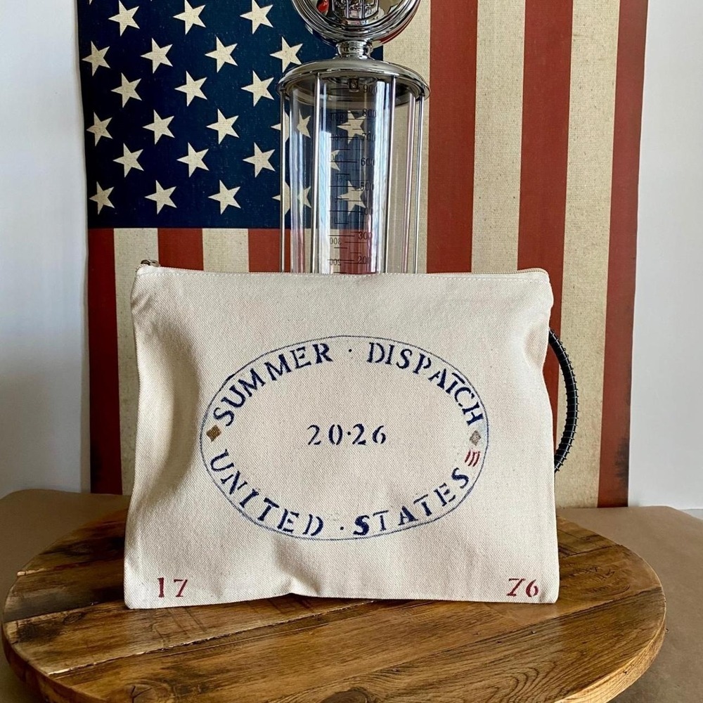 Summer Dispatch Leisure Pouch Hand Painted Americana Canvas Travel Organizer
